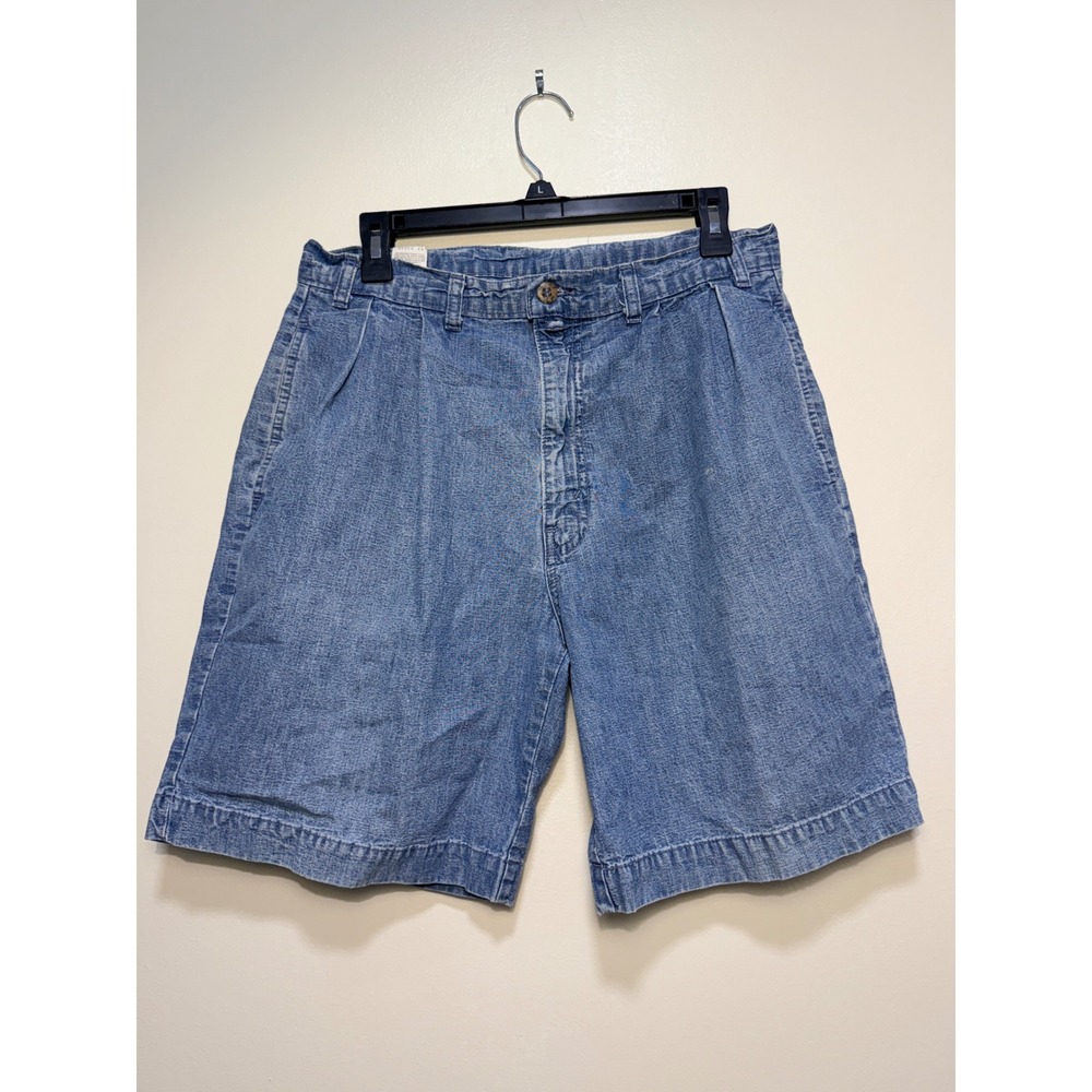 Vintage 90s Silver Tab Levis Denim Shorts 33 Pleated Relaxed Fit Blue Skater